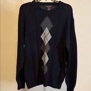 Dockers Men's Navy Argyle Crewneck Sweater